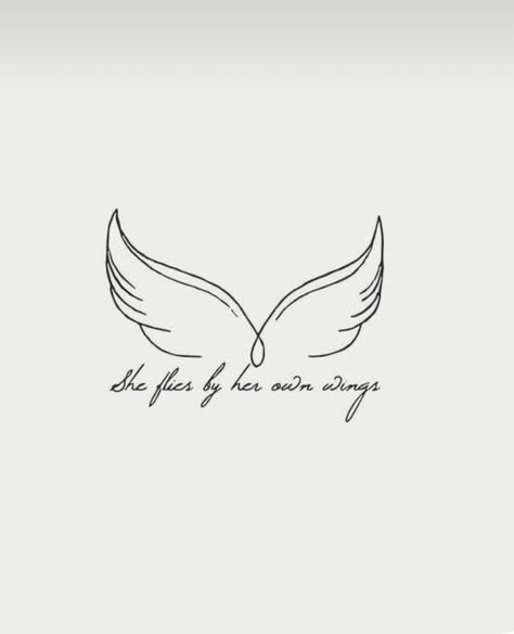 Trust Your Wings Tattoo, Strong Women Tattoos Ideas Inspiration, Tattoo For Strong Women, She Flies With Her Own Wings Tattoo, Wind Beneath My Wings Tattoo, Lil Tattoos, Latin Tattoo, Stingray Tattoo, Tiny Heart Tattoos