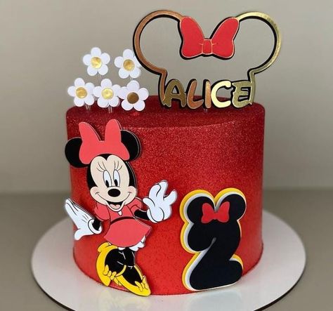 Minnie Mouse Birthday Theme, Mickey Mouse Themed Birthday Party, Minnie Mouse Birthday Cakes, Alice In Wonderland Tea Party Birthday, Bolo Minnie, 2 Birthday Cake, Mickey Mouse Cake, Minnie Mouse Cake