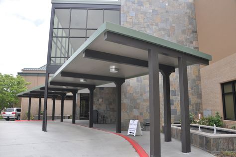 Projects | Avadek Walkway Cover Systems and Canopies Drop Off Canopy, Covered Sidewalk, Walkway Cover, Drop Off Canopy Architecture, 20 Ft Sidewalk Canvas Awning, Parking Canopy, Curved Canopy Architecture, High School Architecture, Cantilever Canopy