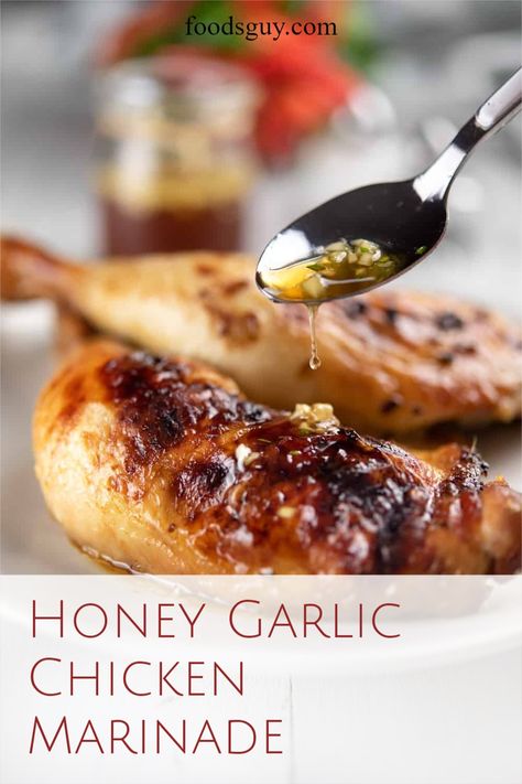 Honey Garlic Chicken Marinade, Honey Garlic Marinade, Honey Sauce For Chicken, Baked Chicken Marinade, Garlic Chicken Marinade, Campfire Desserts, Garlic And Olive Oil, Spring Cocktails Recipes, Garlic Marinade