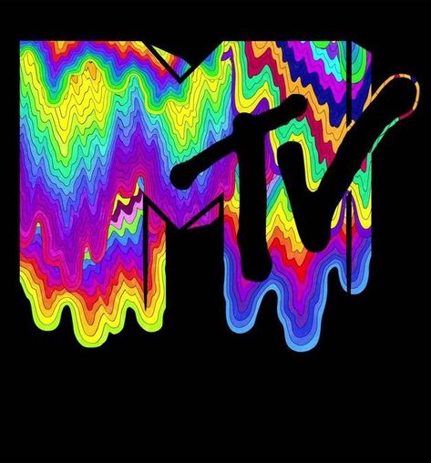 Mtv Wallpaper, Jenn Stark, Jen Stark, Trippy Aesthetic, Mtv Logo, Artsy Background, Trippy Drawings, Bedroom Wall Collage, New Retro Wave