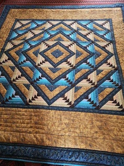 Native American Quilt Patterns, Southwestern Quilts, Native American Quilt, Southwest Quilts, Panel Quilt Patterns, Pineapple Quilt, Log Cabin Quilt Pattern, Quilting Designs Patterns, Scrappy Quilt Patterns