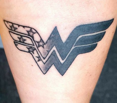 [LMH] WW Tattoo Small Wonder Woman Tattoo, Wonder Woman Logo Tattoo, Wonder Woman Tattoos, Tattoo Sayings, Ripped Skin Tattoo, Wonder Woman Tattoo, Wonder Woman Drawing, Random Tattoo Ideas, Woman Tattoos