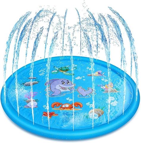 Kids Splash Pad Sprinkler Play Mat, 68"/170cm Sprinkler & Splash Play Mat for Toddlers Dogs, Summer Outdoor Water Play Sprinklers Games Garden Beach Spray Mat Toy Gifts for Boys Girls Beach Inflatables, Water Play Mat, Kids Sprinkler, Dog Swimming Pools, Water Pad, Water Mat, Summer Play, Water Sprinkler, Splash Pool