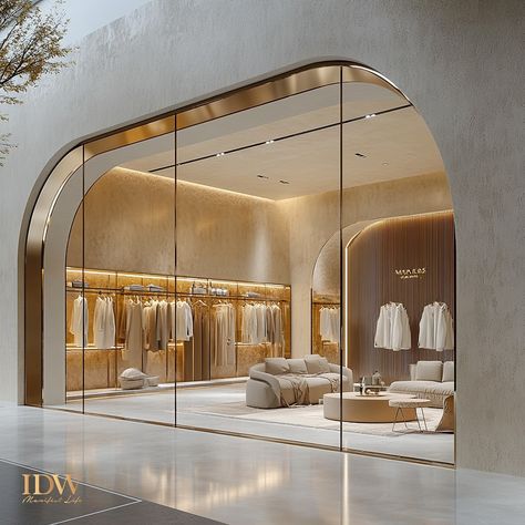 Clothes Stores Design, Bridal Showroom Interior Design, Decor Shop Clothing, Luxury Clothing Store Design, Cloth Store Interior, Luxury Boutique Interior Store Design, Modern Boutique Interior, Boutique Store Design, Luxury Boutique Interior