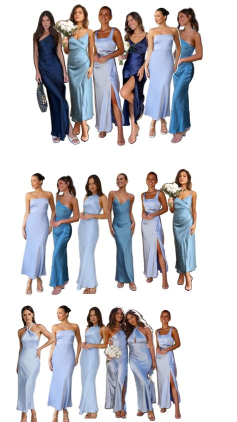 Blue Wedding Schemes Color Combos, Bridesmaid Dress Color Schemes, Blue Gown, Bridesmaid Dress Colors, Blue Bridesmaid Dresses, Blue Wedding, Happily Ever After, Elegant Dresses, Color Combos