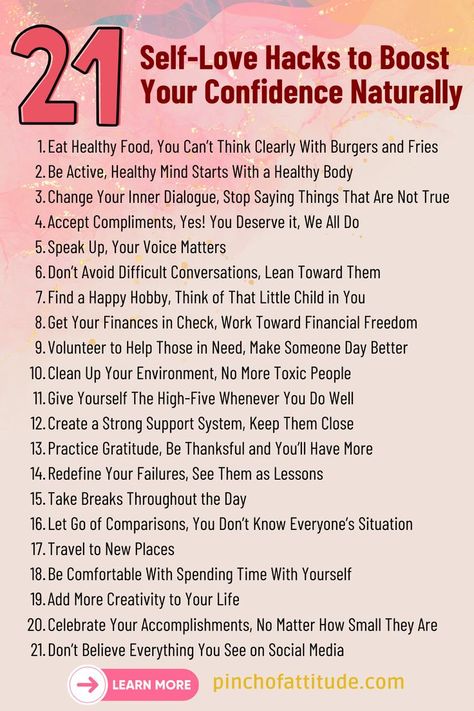 21 Self-Love Hacks to Boost Your Confidence Naturally How To Love Yourself, Lower Back Pain Exercises, Self Appreciation, Practicing Self Love, Life Satisfaction, Difficult Conversations, Back Pain Exercises, Loving Yourself, How To Love