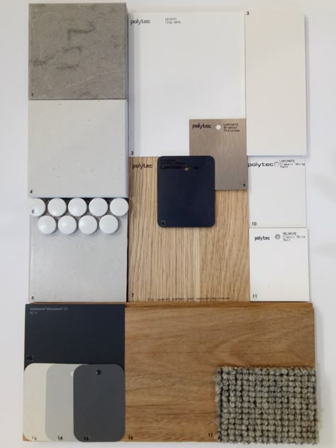 Colour Finishes Board for Pivot Home's design and build in Jan Juc, Victoria. Home Design Board, Finishes Board, Materials Board Interior Design, Mood Board Interior, Beautiful Energy, House Color Palettes, Design Boards, Material Board, Interior Design Boards