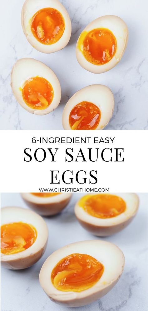 Soy Sauce Eggs. Soft boiled eggs marinated in a Chinese Five Spice soy vinegar broth. Delicious, easy to make and great with noodles or rice or as a side dish. Made with Conestoga Farm Eggs. #soysauceeggs #eggs #rameneggs #egg #sidedish Egg In Soy Sauce, Soy Sauce Eggs Recipe, Soft Boiled Soy Sauce Eggs, Soya Sauce Eggs, Eggs Marinated, Soy Marinated Egg, Soy Sauce Soaked Eggs, Soy Sauce Eggs, Soy Eggs