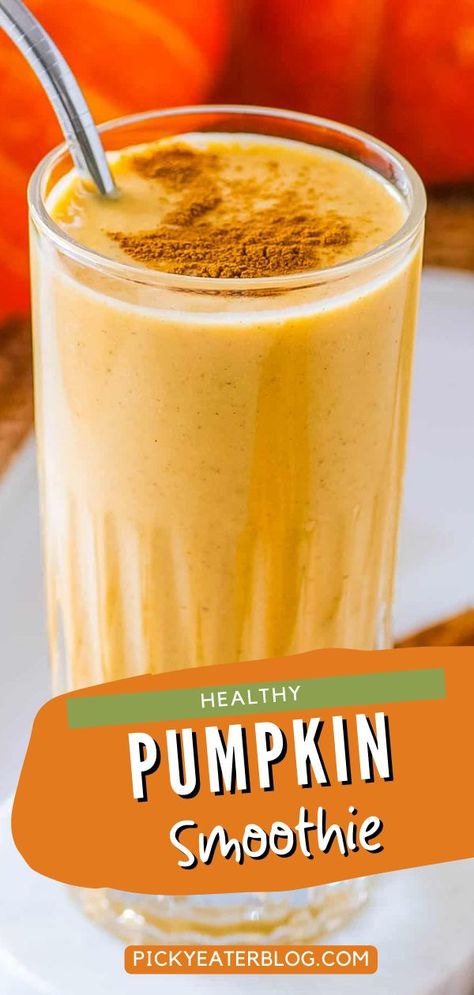 This creamy, healthy pumpkin smoothie is packed with protein, real pumpkin puree, and cozy warm spices – and tastes just like a pumpkin pie! It’s the best way to enjoy anything pumpkin and will quickly become one of your favorite pumpkin recipes. Great for fall, or all year round too! Pumpkin Carrot Smoothie, Pumpkin Puree Smoothie Healthy, Canned Pumpkin Smoothie, Pumpkin Smoothie No Banana, Pumpkin Pie Smoothie Healthy, Pumpkin Puree Smoothie, Pumpkin Pulp Recipes, Plant Based Pumpkin Recipes, What To Make With Pumpkin Puree