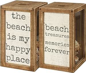 Bedroom Decor Brown, Rustic Beach House Decor, Beach Centerpieces, Shadow Box Display Case, Primitives By Kathy, Glass Display, Wooden Chest, Seashell Crafts, Treasure Chest