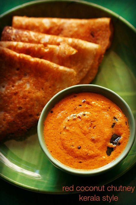 red coconut chutney recipe with step by step pics – a bright red colored kerala style chutney for idli, dosa and uttapams. #redcoconutchutney #coconutchutney Red Beans And Rice Recipe Easy, Chutney For Idli, Red Jasmine, Rice Dosa, Puttu Recipe, Coconut Chutney Recipe, Rice Pork, Vegetarian Rice Recipes, Jasmine Rice Recipes