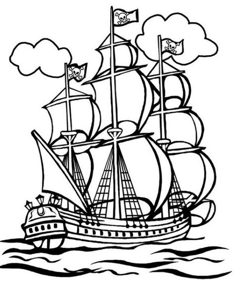 animated cartoon pirate ships coloring page - Printable Pirate Ships Coloring Pages Cartoon Pirate Ship, Pirate Ship Drawing, Pirate Coloring Pages, Star Coloring Pages, Free Coloring Sheets, Ship Drawing, Cool Coloring Pages, Cute Coloring Pages, Pirate Ship