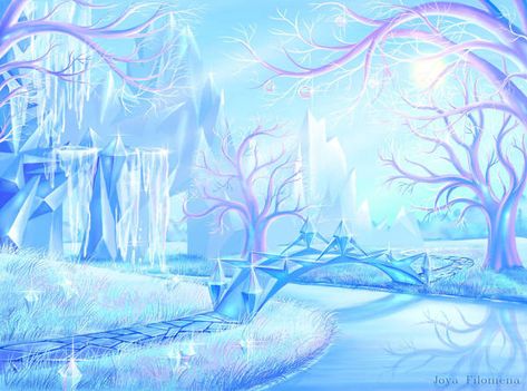 Frozen Scenery Disney, Auroracore Aesthetic, Frozen Palace, Bridge Wallpaper, Frozen Wallpaper, Anime Places, Fantasy Background, Fantasy Places, Fantasy Art Landscapes