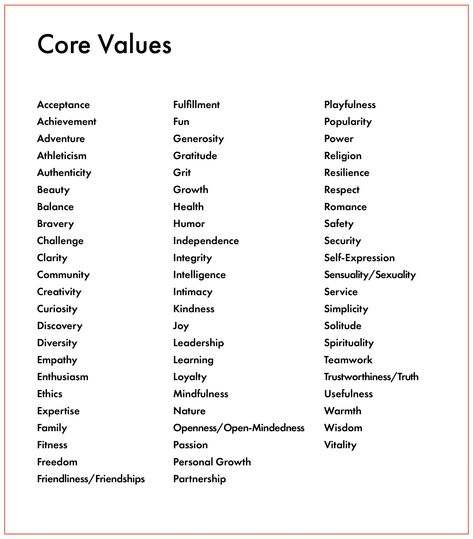 What Are Your Core Values? | Cup of Jo Personal Core Values, Cbt Therapy, Values List, Healing Journaling, My Therapist, Cup Of Jo, Shadow Work, Core Values, Do You Know What