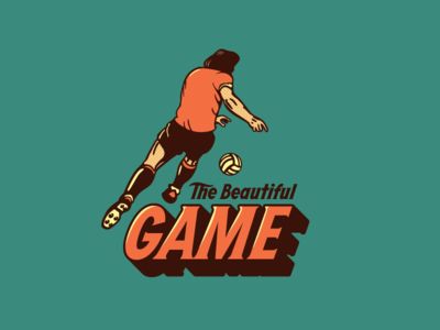 The Beautiful Game Logo  #illustration #design #inspiration Vintage Soccer Illustration, Football Nostalgia, Sports Quotes Basketball, Fresh Logo Design, Sport Logo Design, Soccer Logo, Sports Design Inspiration, Beautiful Logos Design, The Beautiful Game