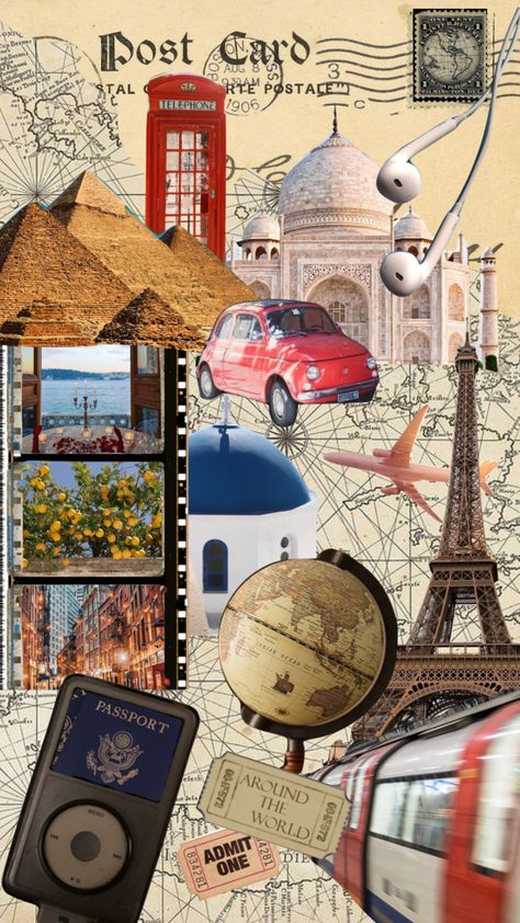 Travel Collage Aesthetic, Travel Wallpaper Travel Wallpaper Aesthetic, Vision Board Backgrounds, Travel Aesthetic Collage, Iphone Wallpaper Architecture, Macbook Wallpaper Aesthetic Collage, Travel Mood Board, Collage Vision Board, Moodboard Travel