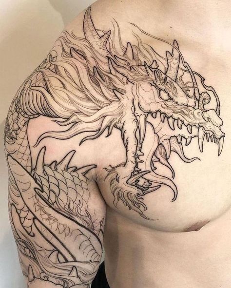 Dragon Tattoo Arm, Dragon Tattoo Ideas, Dragon Sleeve Tattoos, Dragon Tattoo For Women, More Tattoo, Simple Tattoo Designs, Red Ink Tattoos, Simple Tattoo, Dragon Tattoo Designs