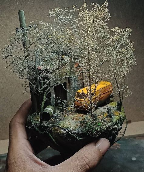 Model Diarama, Diaroma Ideas, Fantasy Diorama, Forest Diorama, Diarama Ideas, Model Scenery, Halloween Diorama, Mini Diorama, Miniature Diorama