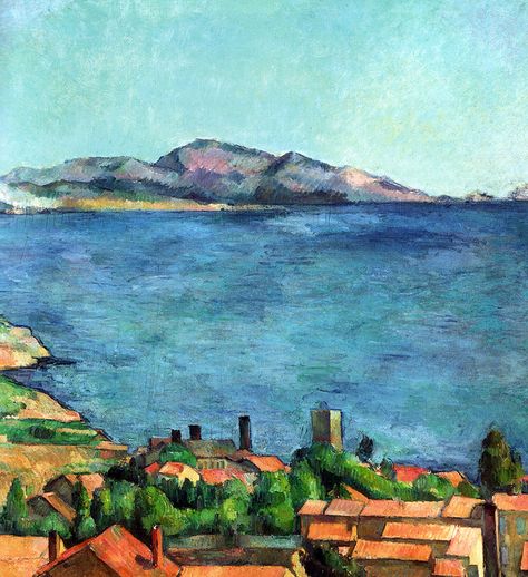 Paul Cézanne - The Bay of Marseilles, Seen from L'Estaque, 1885 at New York Metropolitan Art Museum Cezanne Paintings, Paul Cezanne Paintings, Cezanne Art, Istoria Artei, Drawing Drawing, Impressionism Painting, Paul Cezanne, Paul Gauguin, Post Impressionism