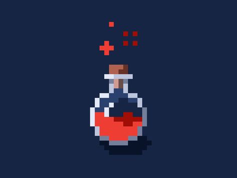 Health Potion by Carson Ford Pixel Art Potion, Gif Pixel, How To Pixel Art, Health Potion, Image Pixel Art, Minecraft Fanart, Zestaw Ikon, 8 Bit Art, Piskel Art