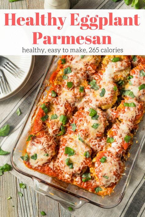 Healthy Eggplant Parmesan, Eggplant Parmesan Casserole, Healthy Eggplant, Parmesan Casserole, Eggplant Recipes Parmesan, Slender Kitchen, Eggplant Dishes, Baked Eggplant, Eggplant Parmesan