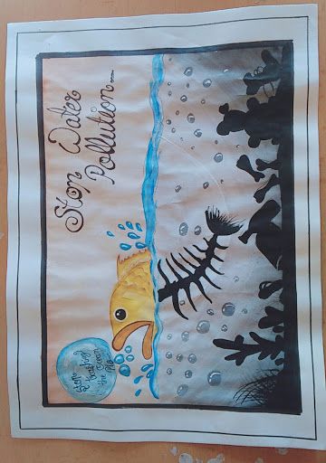 Solutions To Plastic Pollution Poster, Water Pollution Chart Ideas, World Pollution Drawing, One Water Poster Ideas, Drawing Of Water Pollution, Air And Water Pollution Poster, Solution To Plastic Pollution Poster, Water Pollution Sketch, Drawing On Water Pollution