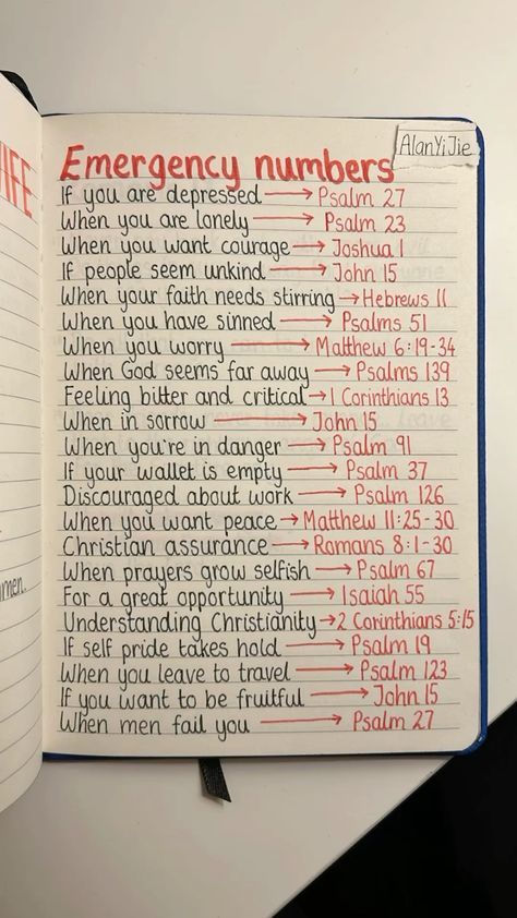 Emergency Numbers, Journal Bible Quotes, Learn The Bible, Motivational Bible Verses, Study Plans, Bible Journal Notes, Journal Bible, Study Notebook, Bible Study Notebook