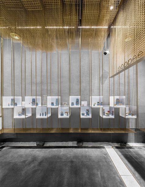 Gallery of Store Under the Golden Cloud / Atelier Tree - 3 Jewelry Store Displays, Jewelry Store Interior, Jewelry Store Design, Jewellery Shop Design, Jewellery Showroom, Exhibition Display, Showroom Design, Retail Store Design, Retail Interior