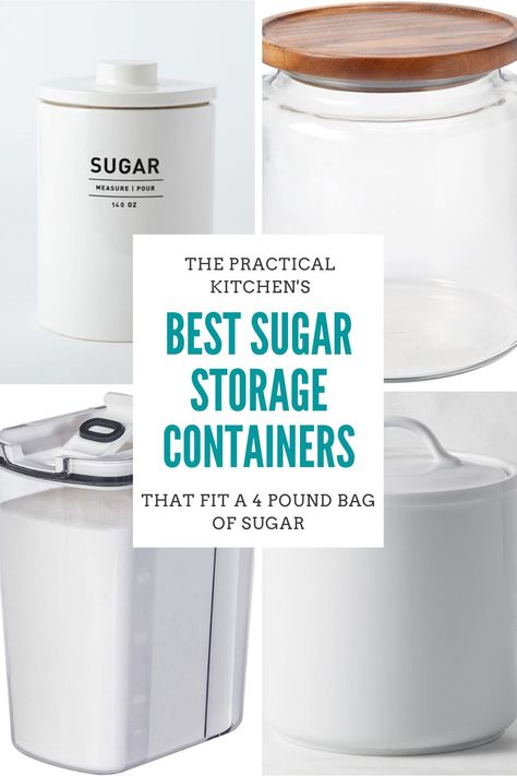 Need a new sugar container for your pantry or counter top? These sugar containers are practical, functional, food safe, and look great too. sugar container, sugar container ideas, sugar containers, sugar container ideas, sugar container ideas kitchen, sugar storage ideas, sugar storage, how to store sugar, how to store sugar long term Sugar And Flour Storage Ideas, Flour Jars On Counter, Flour Container Ideas, Flour And Sugar Containers On Counter, Sugar And Flour Container, Flour Storage Ideas, Sugar Canister Ideas, Sugar Flour Containers, Flour Sugar Containers