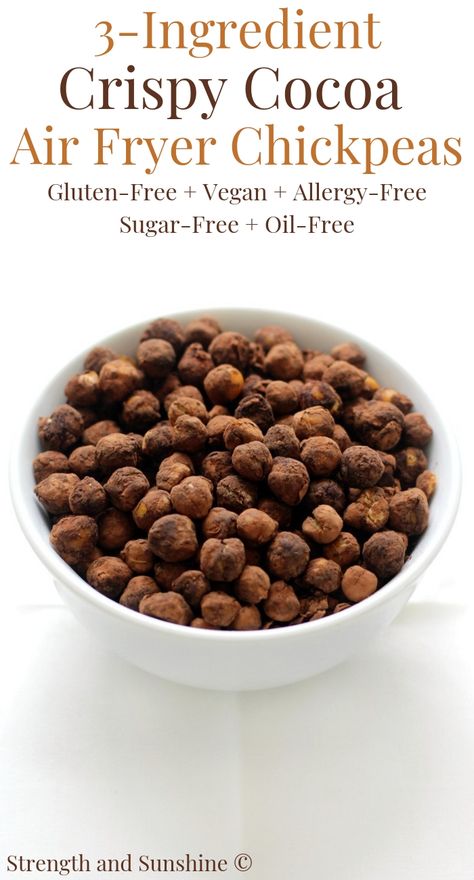 Sweet Air Fryer Chickpeas, Roasted Chickpeas Sweet, Air Fryer Chickpeas Recipes, Vegan Homestead, Airfryer Snacks, Air Fryer Chickpeas, Snacks Protein, Plant Based Snacks, Protein Packed Snacks