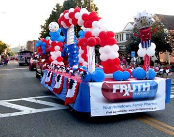 July 4 parades | Fruth Pharmacy July 4th Patriotic Float at the Gallipolis Parade ... Holiday Parade Floats, Parade Float Diy, Gallipolis Ohio, Parade Float Decorations, Homecoming Floats, Christmas Parade Floats, Bbq Festival, Band Performing, Floating Decorations