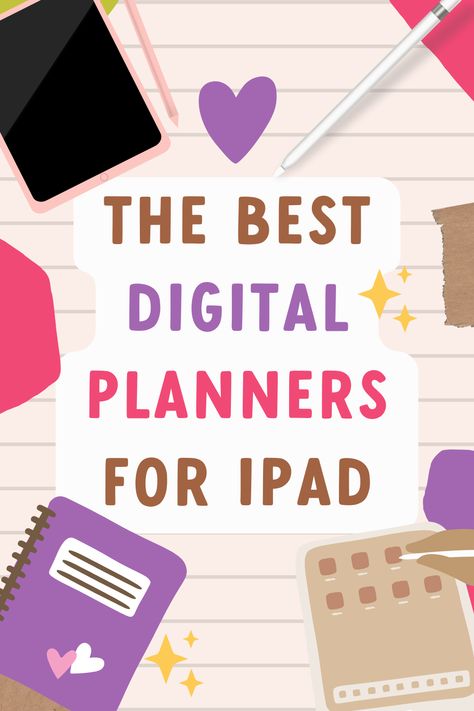 The Best Digital Planners for iPad onenoteplanner #goalsettingplanner #blackmonthlyplanner Planner Templates For Goodnotes, Ipad Mini Digital Planner, Daily Planner For Ipad, Customizable Digital Planner, Ipad Digital Planner Goodnotes, Best Ipad Apps For Organization, Artful Agenda Digital Planner, Best Planner Apps For Ipad, Best Ipad Planner App