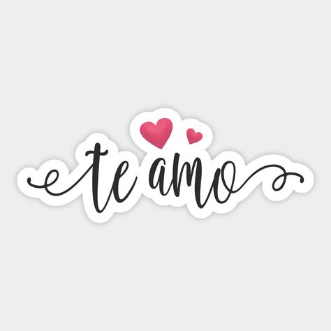 Te Amo Spanish I Love You Valentine Calligraphy -- Choose from our vast selection of stickers to match with your favorite design to make the perfect customized sticker/decal. Perfect to put on water bottles, laptops, hard hats, and car windows. Everything from favorite TV show stickers to funny stickers. For men, women, boys, and girls. Love Stickers Couple For Scrapbook, Love You Letter, Love You Calligraphy, I Love You In Spanish, I Love You Stickers, Love Stickers Printable, Valentine Calligraphy, I Love You Spanish, I Love You Calligraphy