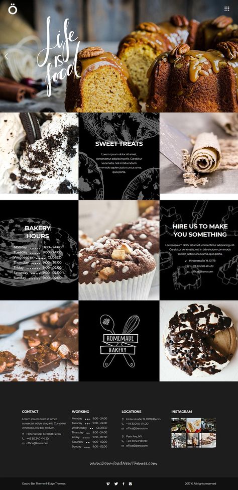 Home Bakery Instagram Feed, Food Layout, Ig Layout, Restaurant Bars, Bakery Website, Fast Food Restaurants, Restaurant Themes, Social Templates, Food Instagram