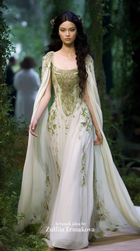 Elven Wedding Dress, Elven Dress, Gaun Fashion, Pretty Wedding Dresses, Chique Outfits, Fairy Wedding, Fantasy Dresses, Fantasy Wedding, Fantasy Gowns