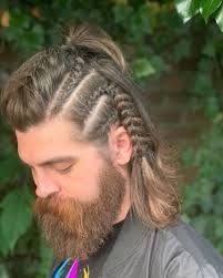 Man Viking Braids, Viking Hairstyles Men Short Hair, Viking Man Hairstyle, Mens Viking Braids Short Hair, Nordic Braids For Men, Viking Hair Male, Short Viking Hairstyles Men, Male Viking Braids, Viking Braids Men