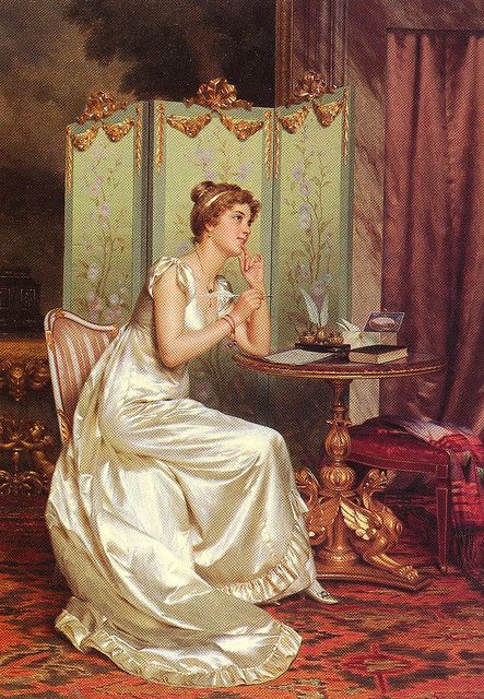 Vittorio Reggianini (Italian,1858-1938) | The answer | Regina Mendonca | Flickr Vittorio Reggianini, Era Victoria, Istoria Artei, Victorian Paintings, Victorian Art, Old Paintings, Romantic Art, Classical Art, Stitching Art