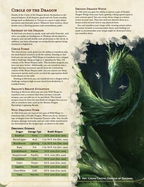 Dnd Classes Homebrew, Dnd Rules, Druid Circle, Dnd Idea, Homebrew Classes, Character Classes, Dungeons And Dragons Races, Dnd Druid, Dnd Homebrew