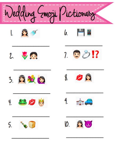 Wedding shower dictionary with emojis Wedding Shower, Shower