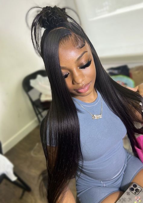 Wig Installs, Slick Ponytail, Exotic Hairstyles, Hair Tea, Barbie Hairstyle, Natural Straight Hair, Weave Ponytail Hairstyles, Frontal Wig Hairstyles, Quick Weave Hairstyles