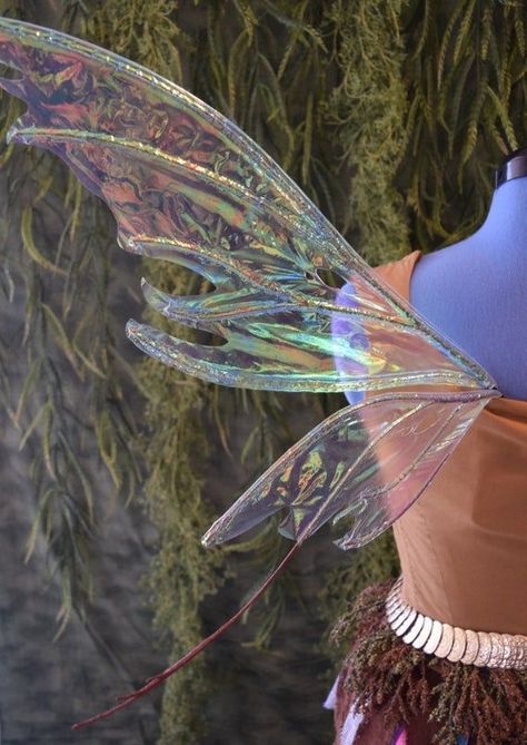 Cellophane Wings, Wings Costume Diy, Iridescent Fairy Wings, Winx Cosplay, Butterfly Wings Costume, Iridescent Fairy, Diy Fairy Wings, Fae Aesthetic, Dragonfly Images