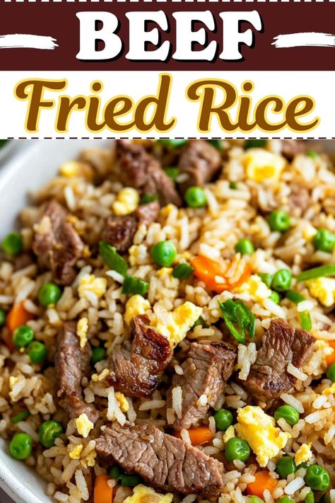 Fried Rice With Steak, Beef Fried Rice Recipe Easy, Teriyaki Steak And Rice, Beef Fried Rice With Egg, Rice And Beef Recipes, Ground Beef Fried Rice, Beef Fried Rice Recipe, Steak Fried Rice, Teriyaki Steak