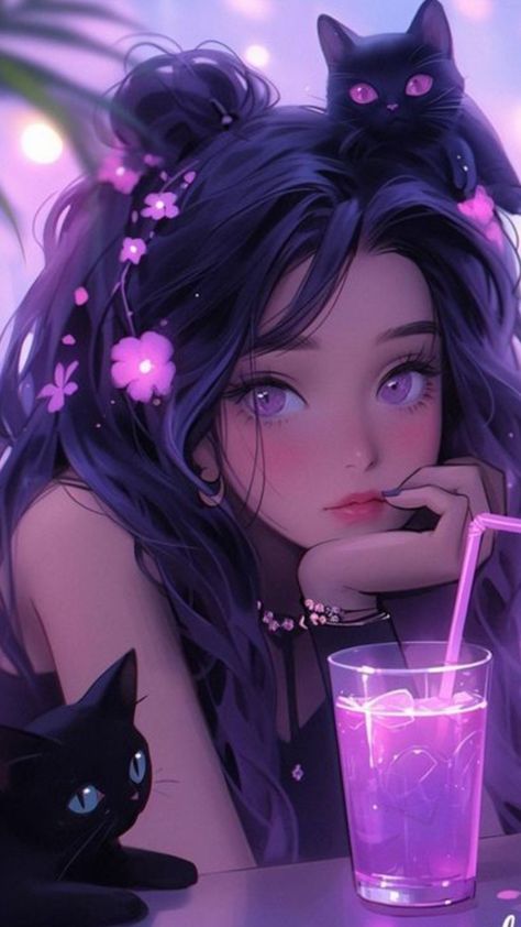 Nghệ Thuật Kinh Dị, 귀여운 음식 그림, Pretty Wallpapers Tumblr, Pink Wallpaper Girly, Whatsapp Wallpaper Cute, Cute Mobile Wallpapers, Images Kawaii, Anime Show, A Black Cat