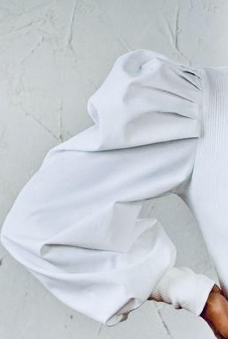 White color Leg Of Mutton Sleeve, Leg Sleeve, Soft Feminine, Feminine Fashion, Feminine Style, White Color, White, Quick Saves, Color