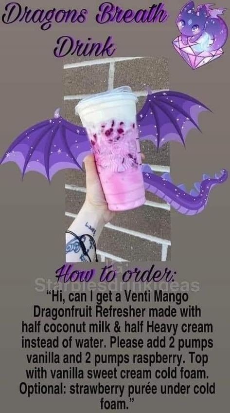 Starbucks Halloween Drinks, Starbucks Drink Menu, Starbucks Secret Menu Recipes, Cold Starbucks Drinks, Fun Drink Recipe, Starbucks Drinks Diy, Secret Starbucks Recipes, Iced Starbucks Drinks, Coffee Recipes Starbucks