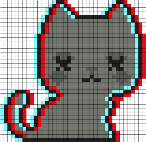 Pixel Glitch Art, Glitch Cross Stitch, Rave Perler Bead Patterns, Rave Perler Pattern, Modele Pixel Art, Kandi Cuffs, Anime Pixel, Piskel Art, Graph Paper Drawings