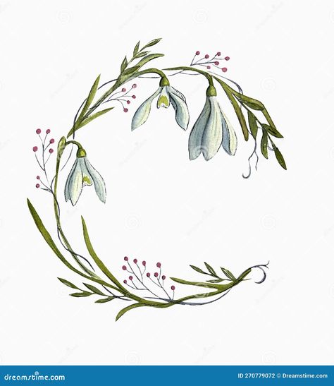 Snowdrops Flower Drawing, Carnation And Snowdrop Flower Drawing, Snow Drops Drawing, Snowdrop Doodle, Snowdrop Flower Tattoo Designs, Snow Drop Flower Drawing, Snowdrop Flower Tattoo Color, Snow Drop Illustration, January Watercolor Ideas