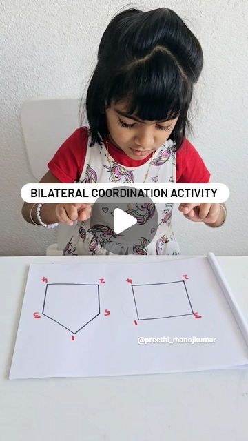 Logapreethi | Kids Activities on Instagram: "Bilateral Coordination Activity  Simple yet challenging bilateral coordination activity that needs concentration  Age - 4 +  Follow @preethi_manojkumar for more screen free play ideas   #kidsactivity#education#bilateral#bilateralseries#mindfulplay#usefultime#trylater#instareels#kidsactivityreels  [Bilateral coordination activity, preschooler, kids activities, kids game]" Visual Perception Activities Occupational Therapy, Concentration Activities, Coordination Activities, Bilateral Coordination, Occupational Therapy Activities, Kids Game, Free Play, Screen Free, Play Ideas