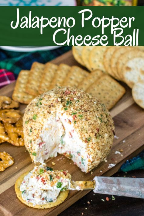 Jalapeno Popper Cheese Ball • Domestic Superhero Garlic And Herb Cheese Ball, Popper Cheese Ball, Fruit Kabob, Cheese Ball Recipes Easy, Jalapeno Popper, Cheese Ball Recipes, Cheese Balls, Party Appetizer, Finger Food Appetizers